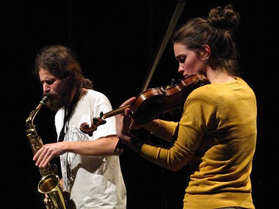 Ana Kravanja and Marko Karlovčec, CD Neposlušno presentation at the Sound Disobedience festival in 2012, produced by Sploh Institute