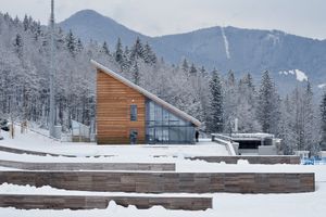 The Čaplja service building at the Nordic Centre Planica designed by the <!--LINK'" 0:4-->, 2016