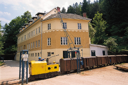 The old mine administration building of 1927, converted into a museum of the Podzemlje Pece, Tourist Mine and Museum in Mežica