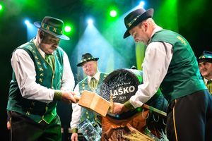 Traditional beer barrel opening at the <!--LINK'" 0:803-->, Laško, 2013