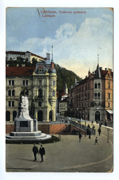 Postcard of the Slovenski trg, a Ljubljana square designed by Maks Fabiani, 1907.