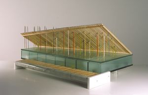 A sculpture by <!--LINK'" 0:56-->, titled <i>Muzej moderne in sodobne umetnosti Nova Gorica</i> and exhibited at the <!--LINK'" 0:57-->, 2008