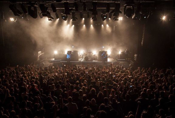 The three-piece alternative rock band Biffy Clyro on the big stage of Kino Šiška, 2016