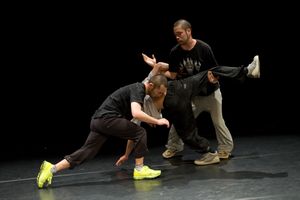 Performance <i>The late drummer/ studies of happenings on stage and rhythm that doesnât match but in a way it does</i> by contact Gonzo (Japan), <!--LINK'" 0:654-->, 2011