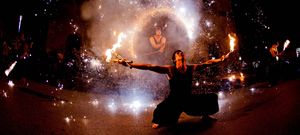 The Čupakabra juggling group performing and lighting up the mood at <!--LINK'" 0:99-->, 2013
