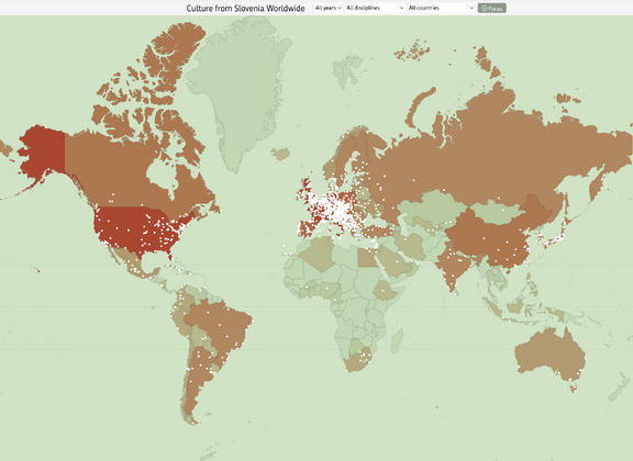 Online version (printscreen) of interactive Culture from Slovenia World Map. Collected 2010–2026.