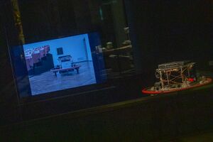 <!--LINK'" 0:7-->: <i>Smartist – mobile robot</i>, MFRU 2023. Author: Mitja Lorenčič