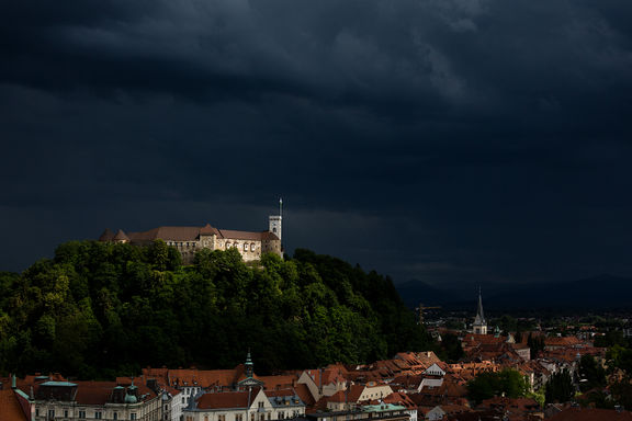 A view of Ljubljana Castle before the storm, 2012