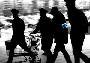 <!--LINK'" 0:30-->, documentation from shopping mall performance action <i>Einkauf</i>, 2003