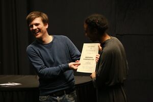 Presentation of certificates to participating authors, <!--LINK'" 0:43--> 2017. Author: Žiga Gorišek