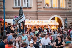 An evening venue of the <!--LINK'" 0:777-->, Slovenj Gradec 2024. Author: Aljaž Uršej