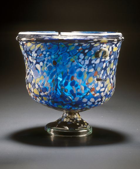 Glass mosaic goblet, discovered in northern Emona cemetery