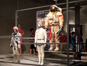 Spacesuits, part of the permanent exhibition entitled <i>Herman Potočnik Noordung: 100 Monumental Influences</i> at the <!--LINK'" 0:156-->, 2012