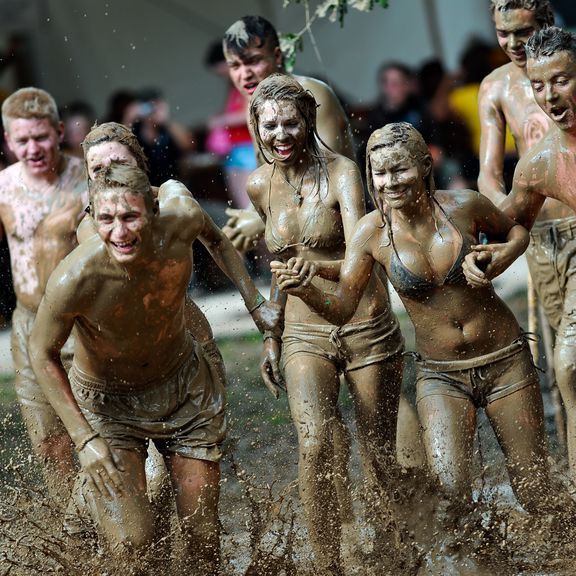 The mud puddle fun at the Rock Otočec festival, 2009