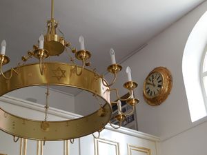 The interior of the <!--LINK'" 0:54-->. The clock on the wall is the only remain of the original fittings.