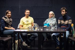 Andreja Goetz, Timon Leder, Hana Repše and Kolja Saksida at <!--LINK'" 0:357-->, International Animation Day, 2018.