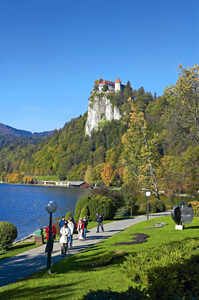 Perched atop a steep cliff rising 130 metres above the glacial Lake Bled is a symbol of Bled and Slovenia, <!--LINK'" 0:75-->, the oldest Castle in Slovenia, 2006