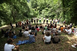 Presentation of <!--LINK'" 0:729--> magazine n. 7 in Topolò’s forest (summer 2021).