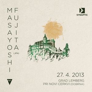 Flyer for the Masayoshi Fujita concert taking place at the Lemberg castle in Dobrna, organised by <!--LINK'" 0:94--> group, 2013