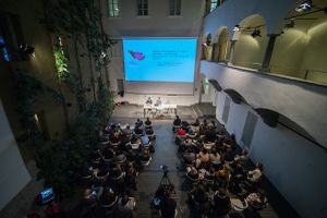 <i>Sex robots – From Extensions to Independent Entities</i>, lecture by Elinor Wadman and Dr. Renata Šribar at <!--LINK'" 0:495-->, 2018.