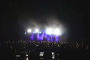 Croatian band <i>Brkovi</i> performing at the 26th <!--LINK'" 0:29--> in Open-air cinema at Škale lake, Velenje 2023. Photo: Lara Lukše