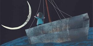 An award-winning picture book <i> The Moon and I</i> by illustrator <!--LINK'" 0:54-->.