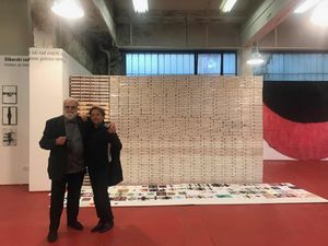 <!--LINK'" 0:6--> with his installation and the artist Dean Jokanović Toumin at the group exhibition <i>Radical Geometries</i> at the Lexart Depot in Zagreb, 2021