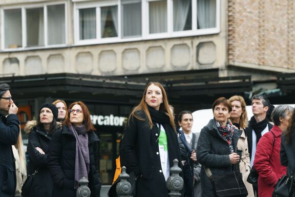 Guided tour of the Ferantov Garden Residential complex in Ljubljana, designed by architect Edvard Ravnokar