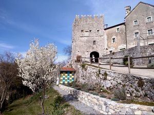 The Tower of Kobdilj, with Fabiani's apiary. The tower was once part of the Ferrari villa (dining room, terrace).