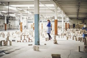 Closing days of the 8th <!--LINK'" 0:93--> EKO at the former MTT textile factory in Maribor, 2021.