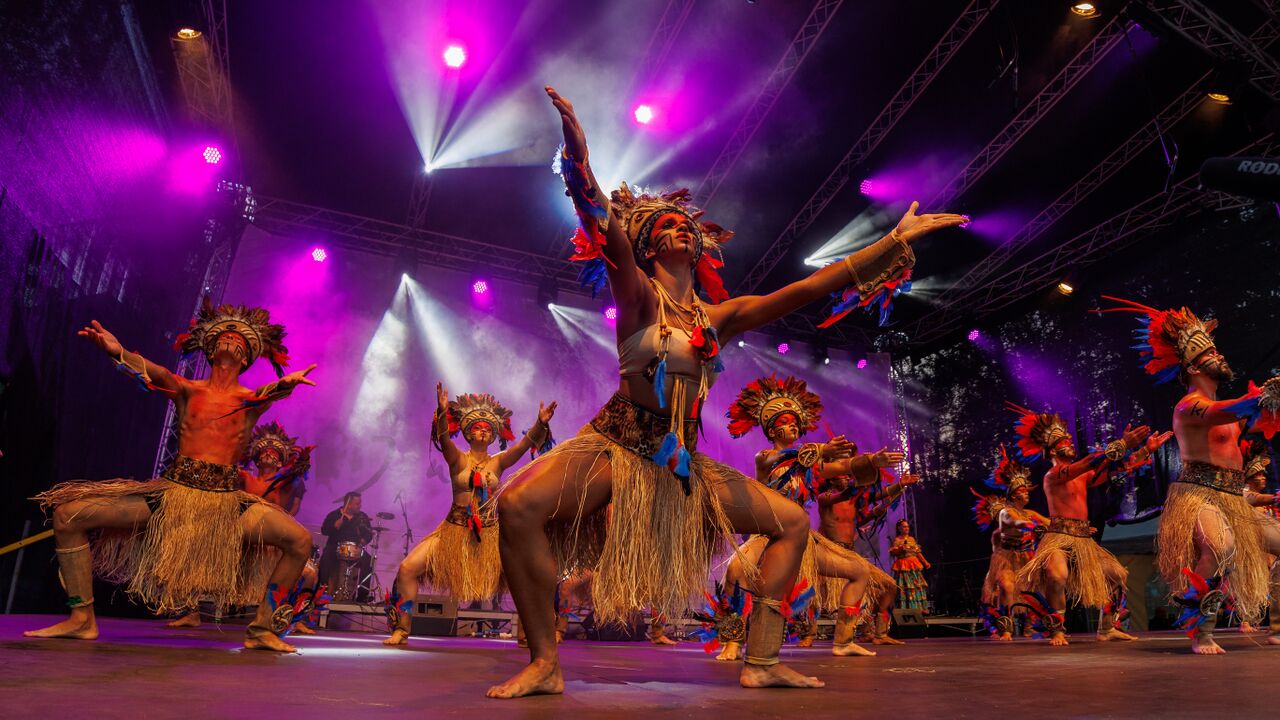 Jurjevanje in Bela krajina 2022 Brazilian folklore group dancing Photo Jani Pavlin.jpg
