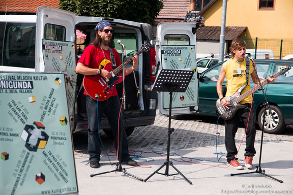 During Kunigunda Festival of Young Cultures Mr. Van Punk performed at various locations around Velenje, setting up their gigs directly out of their van, 2016