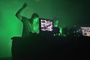 <!--LINK'" 0:92-->, a synth-drone experimental twosome at <!--LINK'" 0:93--> in 2018. Author: Goran Jevtić