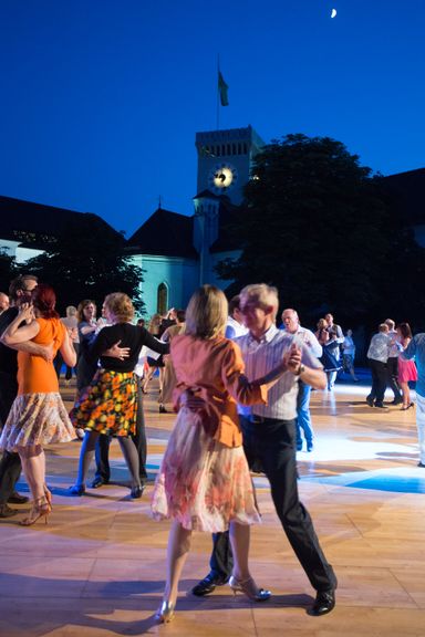 Ljubljanski grad Public Institute organises also dances in the courtyard of Ljubljana Castle, 2013