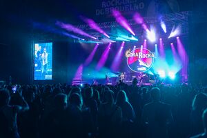 The audience's view while the band <!--LINK'" 0:80--> is performing on stage at the <!--LINK'" 0:81--> festival in 2023. Author: Marko Čuk