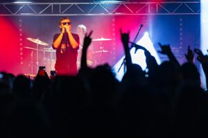 Concert by <!--LINK'" 0:65-->, one of the most popular Slovene rock bands, at the <!--LINK'" 0:66-->, Škofja Loka 2023. Author: Anja Strojan