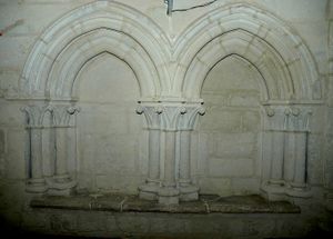 The choir banks in the <i>Church of the Visitation</i> (Ecclesia minor) in Špitalič near Slovenske Konjice, <i>Žiče Carthusian Monastery</i>. <!--LINK'" 0:60-->