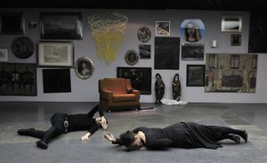 <i>The Repository WU ST</i> produced by <!--LINK'" 0:150-->, <!--LINK'" 0:151-->, 2009. A dance-theatre performance with the <!--LINK'" 0:152--> artefacts and works by contemporary authors (e.g. <!--LINK'" 0:153--> in the centre of the picture)