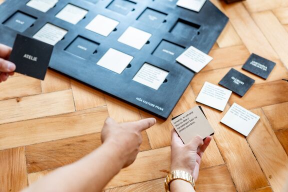 Original gallery game activitiy, a board game Let’s Switch on the Lights in the House.