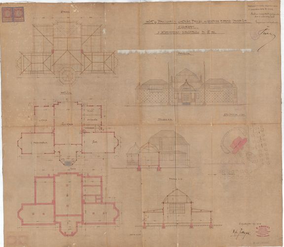 Maks Fabiani's plans for the so called Jakopič pavilion - the studio of the painter Rihard Jakopič, 1908.