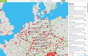 Online version (printscreen) of interactive <!--LINK'" 0:8-->, featuring events collected 2010-2014, Germany, Berlin.