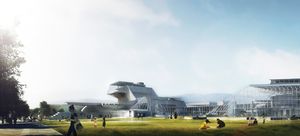 A render for the <i>Adaptation and Reconstruction of Home of Revolution</i>. Located in Nikšić, Montenegro, this project is a joint endeavour by <!--LINK'" 0:37-->, HHF Architects (CH) and Dijana Vučinić (ME).