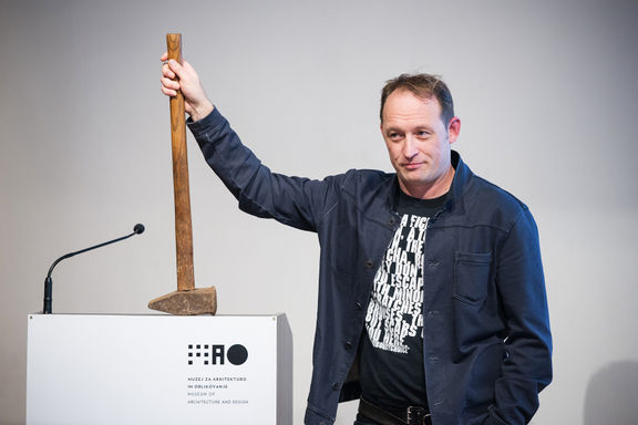 Marko Brumen at event organised by Creative Europe Desk Slovenia, Museum of Architecture and Design, 2017.