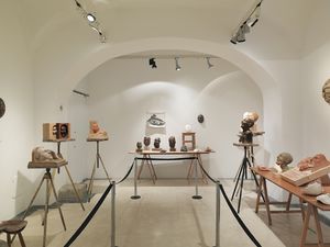 Casting of Death, a view of the exhibition in the <!--LINK'" 0:232-->, 2017: Death Masks (1963–2017) by <!--LINK'" 0:233-->.