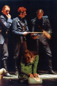 <i>Emilija</i> theatre performance featuring the story of the legendary Emilija Kraus from Idrija and Napoleon I, conceived by <!--LINK'" 0:183-->, produced by <!--LINK'" 0:184--> at <!--LINK'" 0:185-->, 1996