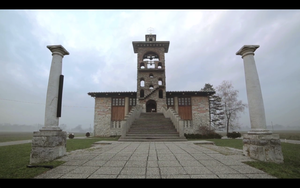 A still frame from <!--LINK'" 0:281--> promo video featuring the Church of the Archangel Michael on the Marsh (Črna vas near Ljubljana) designed by eminent architect <!--LINK'" 0:282--> and constructed in 1937-39. 2013