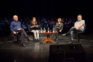 <i>Who's the One Lying Here?</i>, an evening with three philosophers: <!--LINK'" 0:599-->, <!--LINK'" 0:600-->, and <!--LINK'" 0:601-->, moderated by <!--LINK'" 0:602-->, <!--LINK'" 0:603-->, 2015