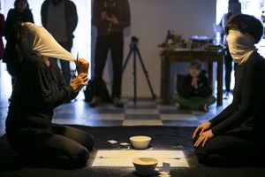 Performance by AnKo – Andreja Džakušič and Keiko Miyazaki entitled In-between at <!--LINK'" 0:249-->, 2019.