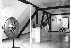<!--LINK'" 0:228--> Batič's Salon on the upper floor showing the museum's fine arts collection, mostly of works by sculptor <!--LINK'" 0:229--> (b 1925), including his <i>Miners' and Explosion Cycles</i> made between 1959 and 1965