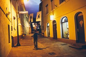 The streets of Ravne na Horoškem and its jazz themed decorations during the <!--LINK'" 0:590-->, 2015